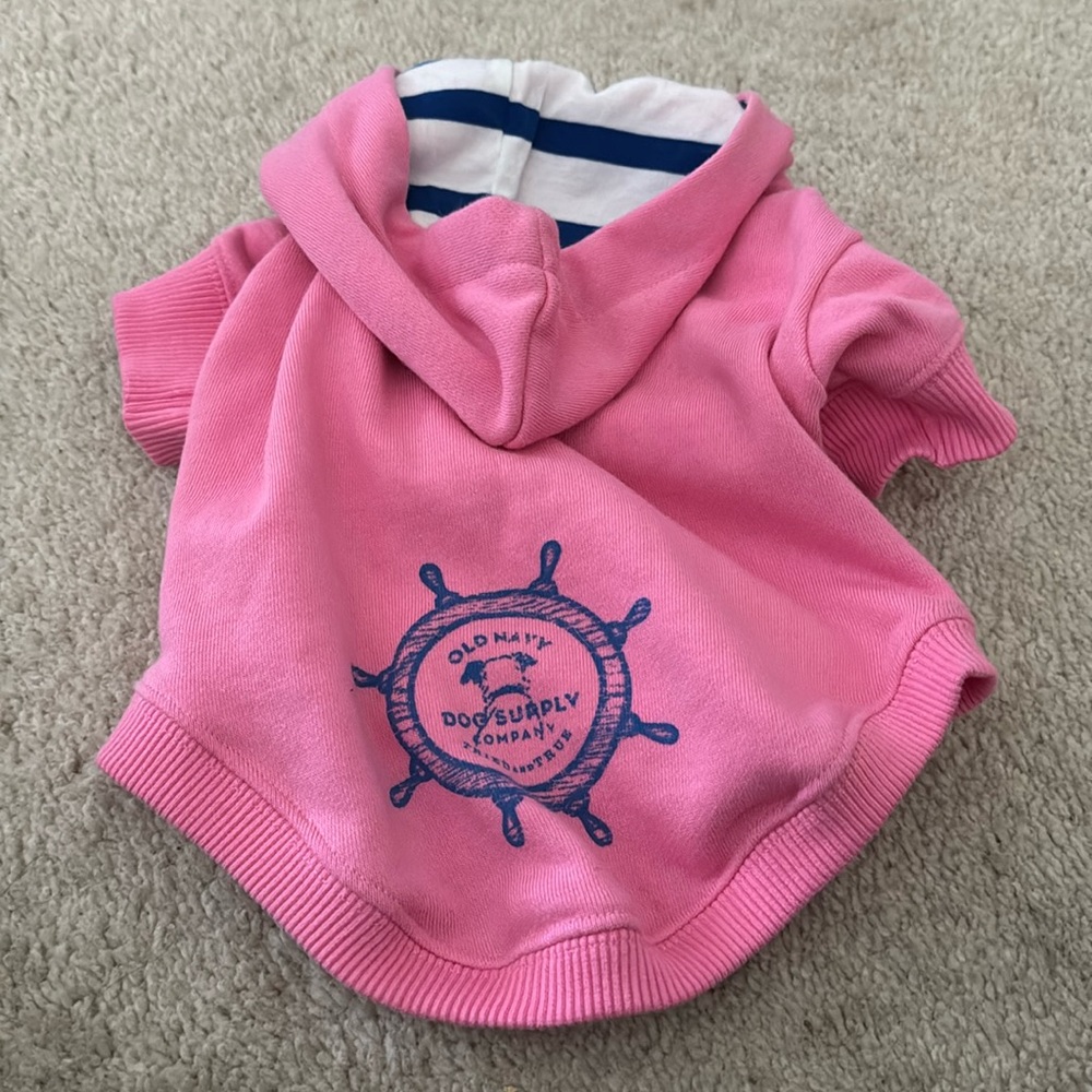 Dog old navy size S pink hoodie sweater